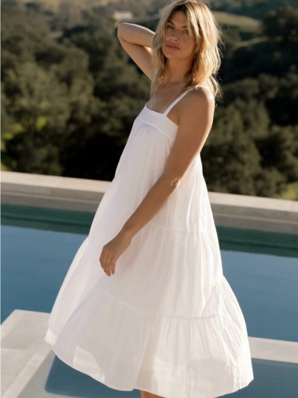 Jenni Kayne Seersucker Summer Dress in White/Bone Size XS